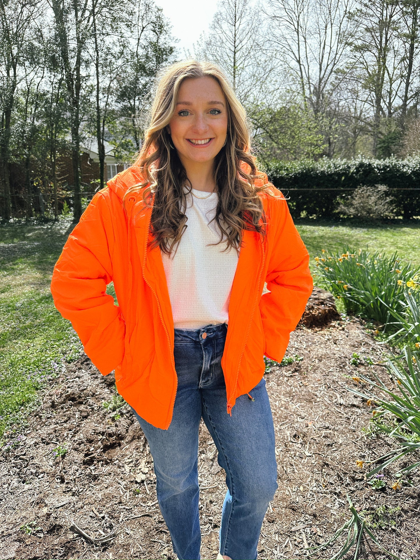 Orange Love Hooded Jacket