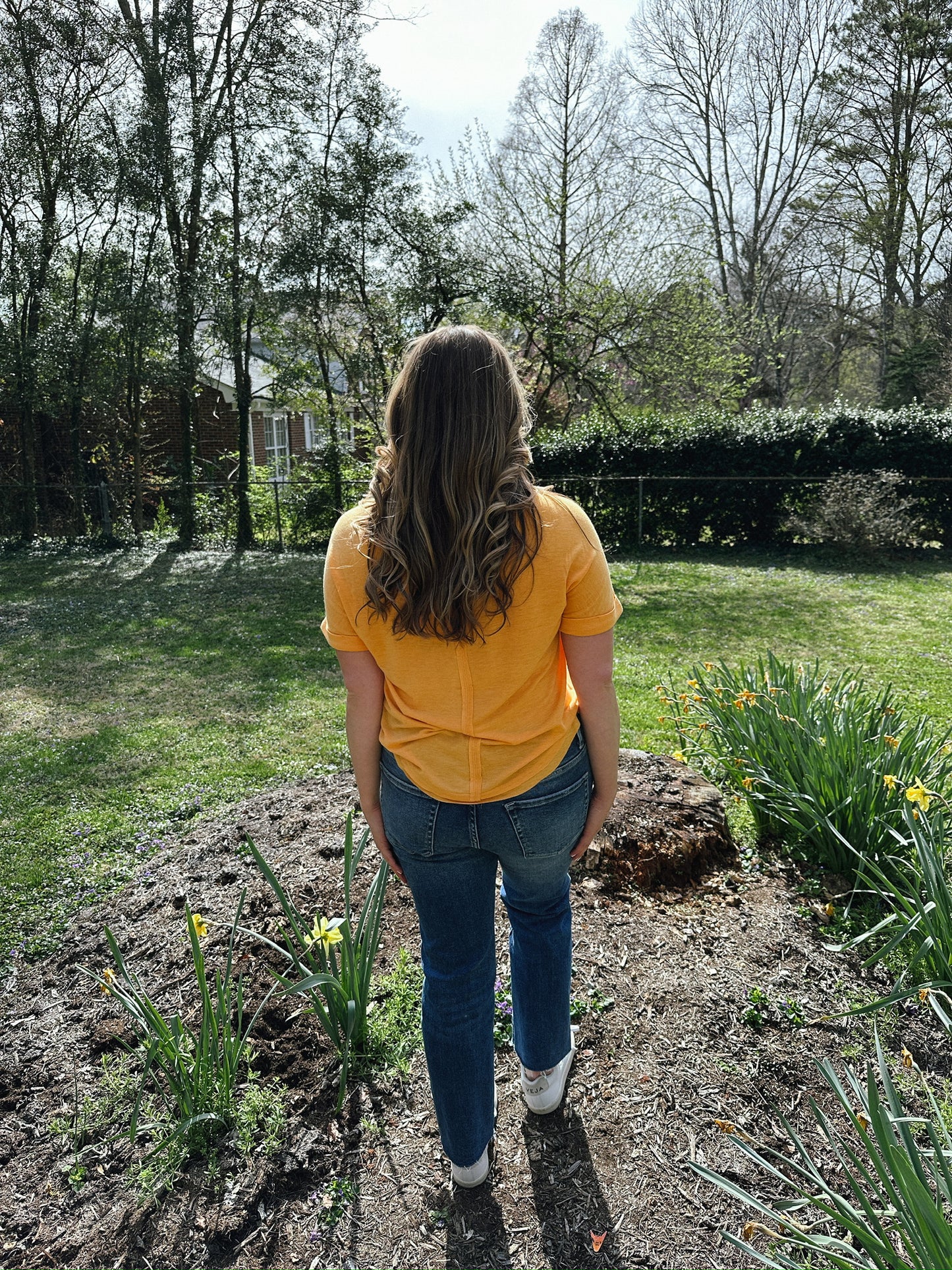 Orange Henley Top