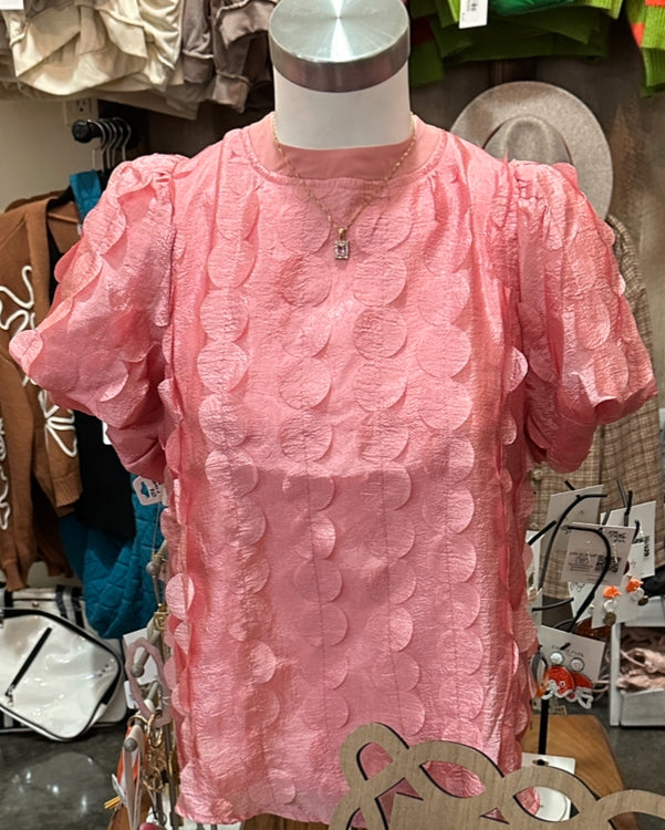 Pink Perfection Scalloped Blouse