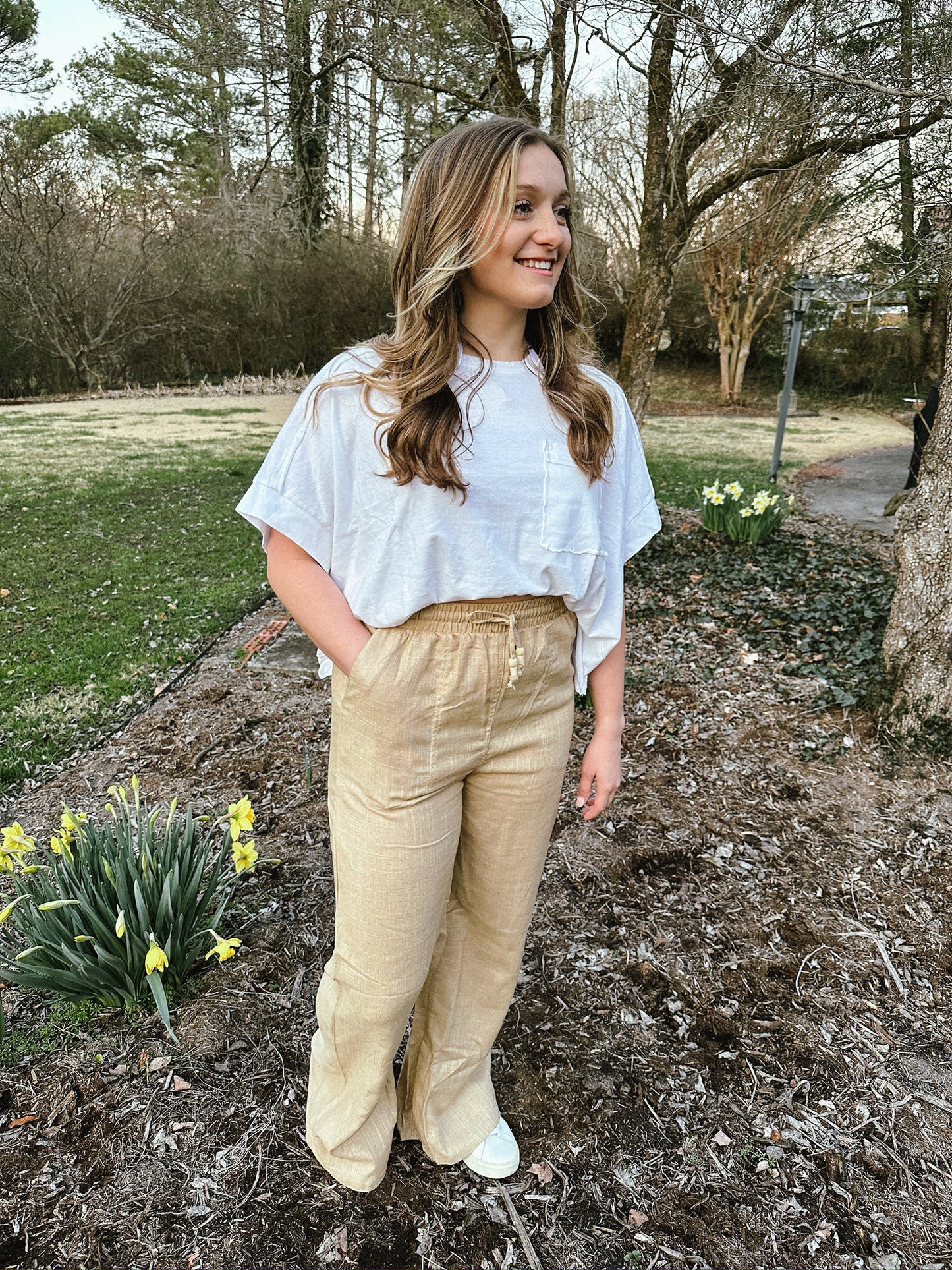 White Oversized Soft Cropped Top