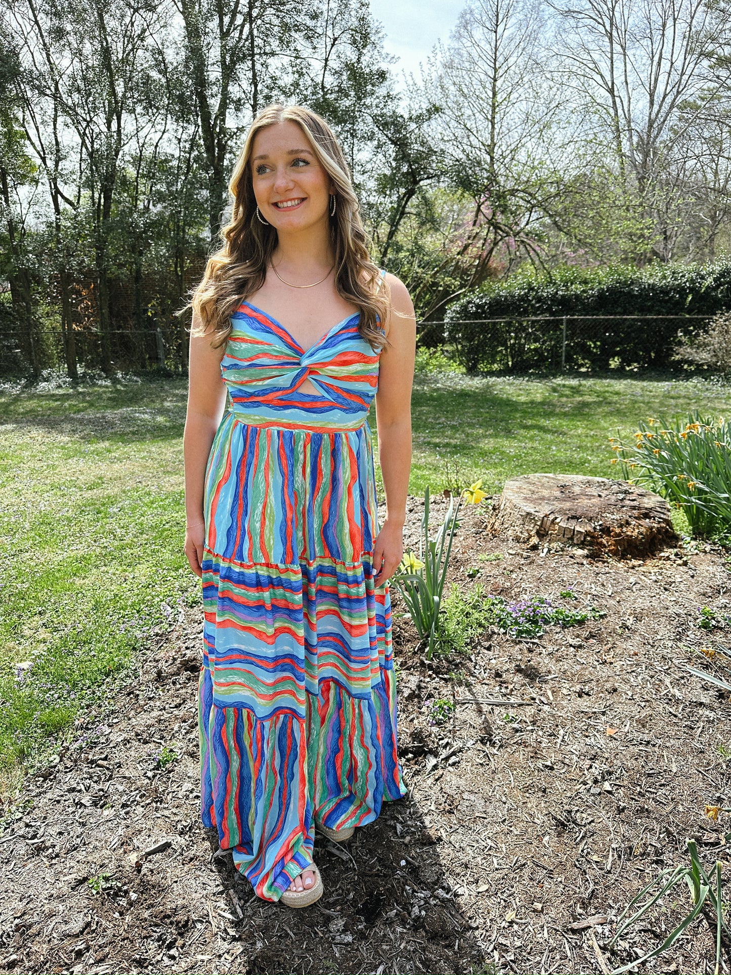 Entro Maxi Blue Print Sundress