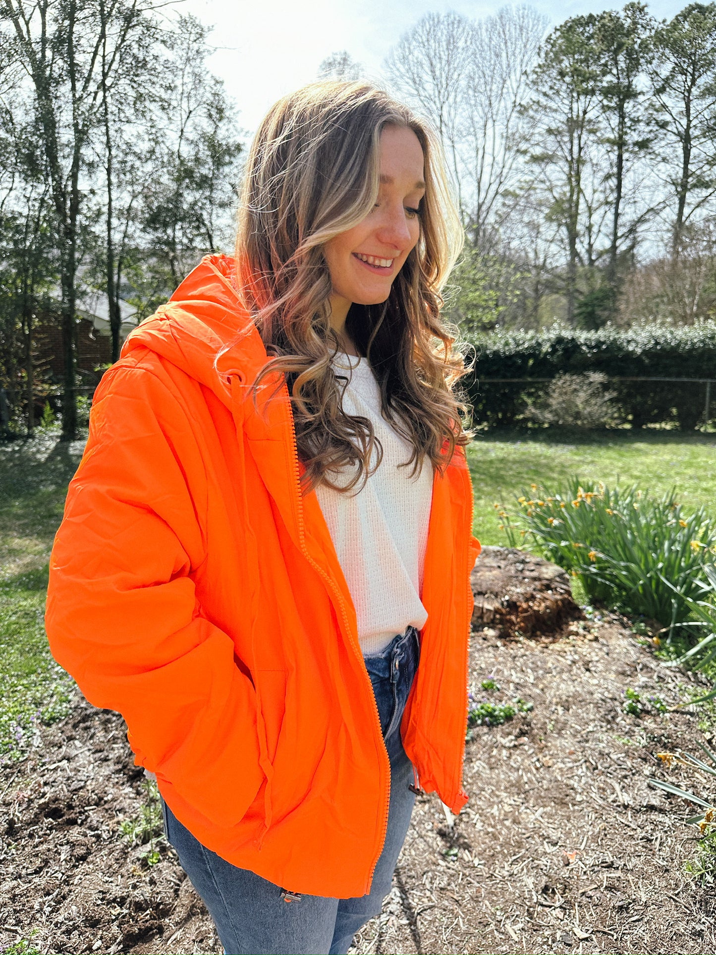 Orange Love Hooded Jacket