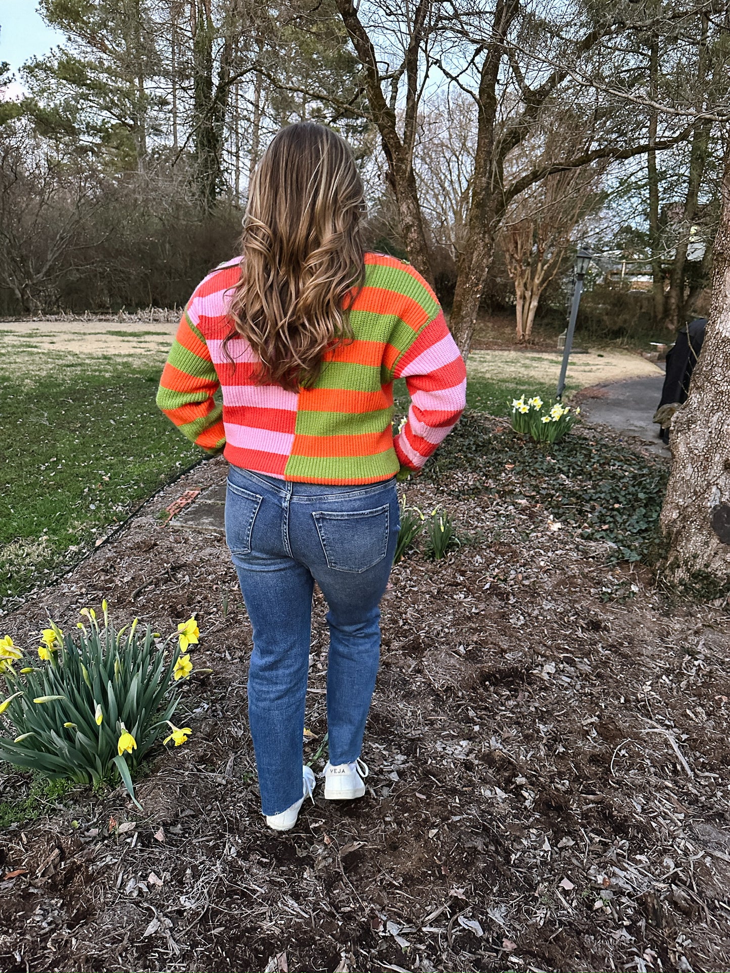 Colorful Striped Half Zip Sweater