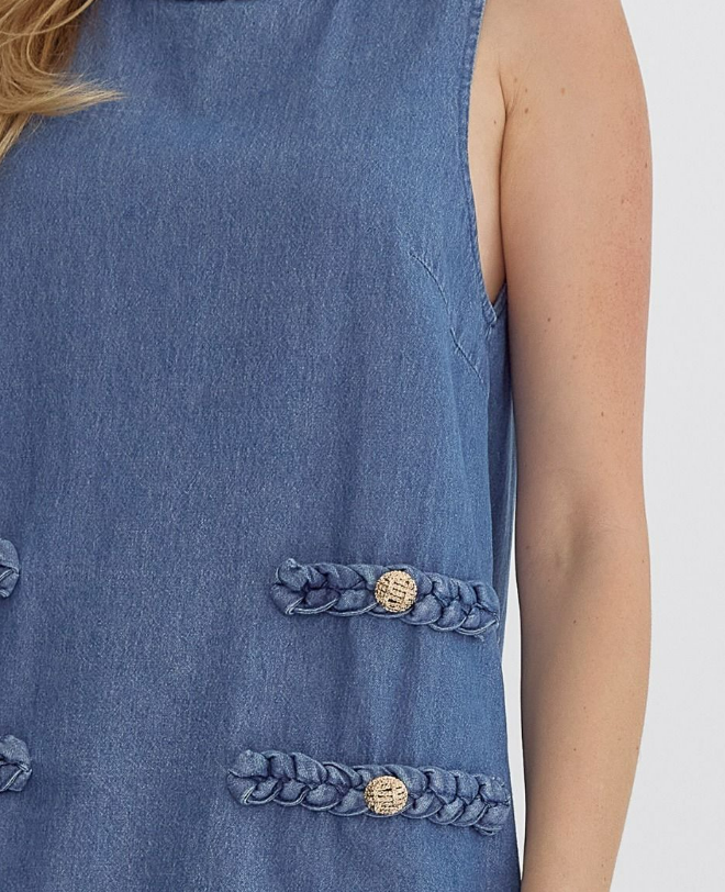 Sleeveless Denim Dress