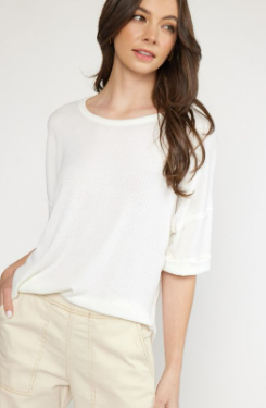 Entro White Textured Top