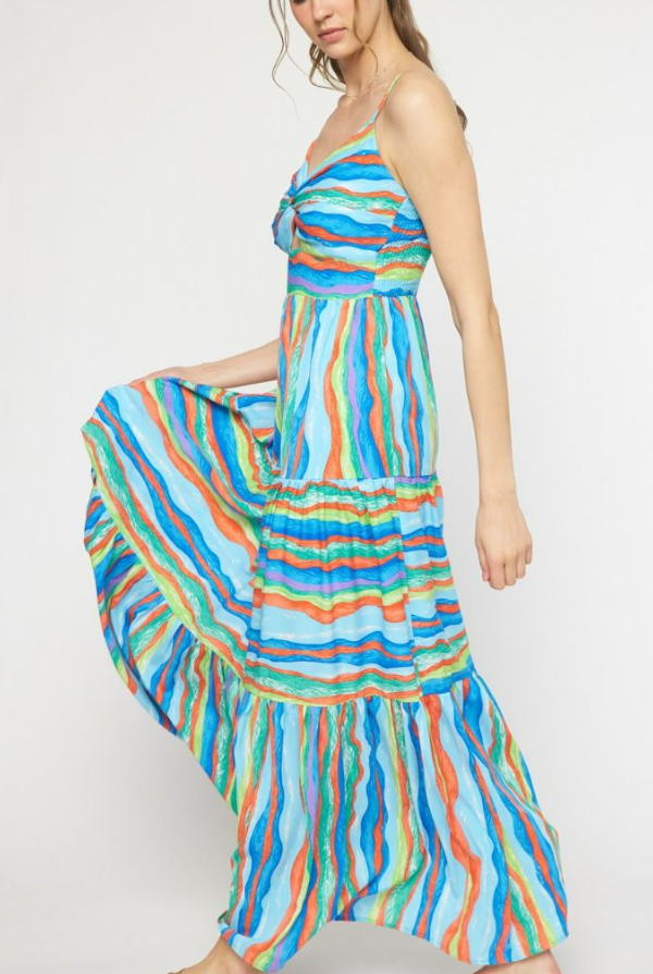 Entro Maxi Blue Print Sundress