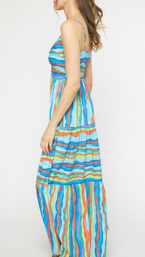 Entro Maxi Blue Print Sundress