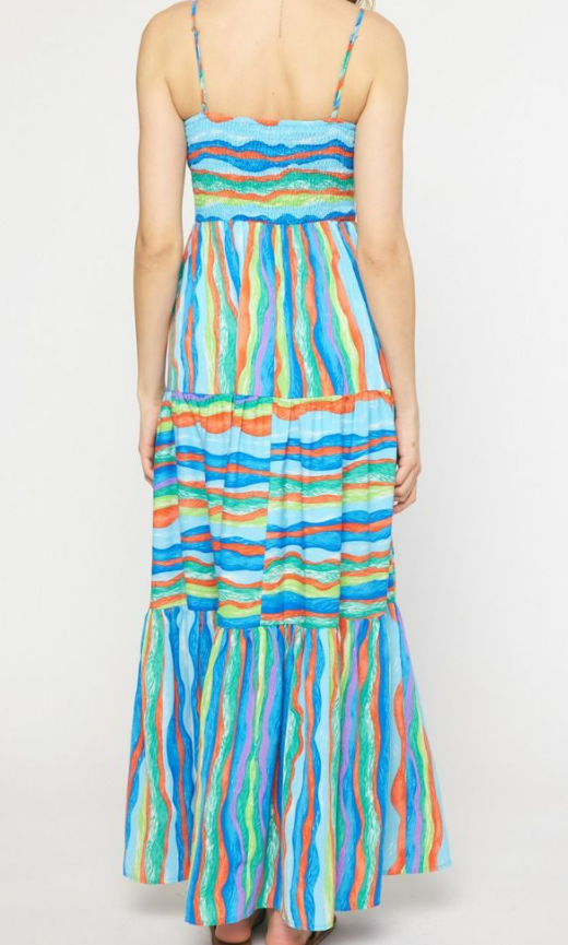 Entro Maxi Blue Print Sundress