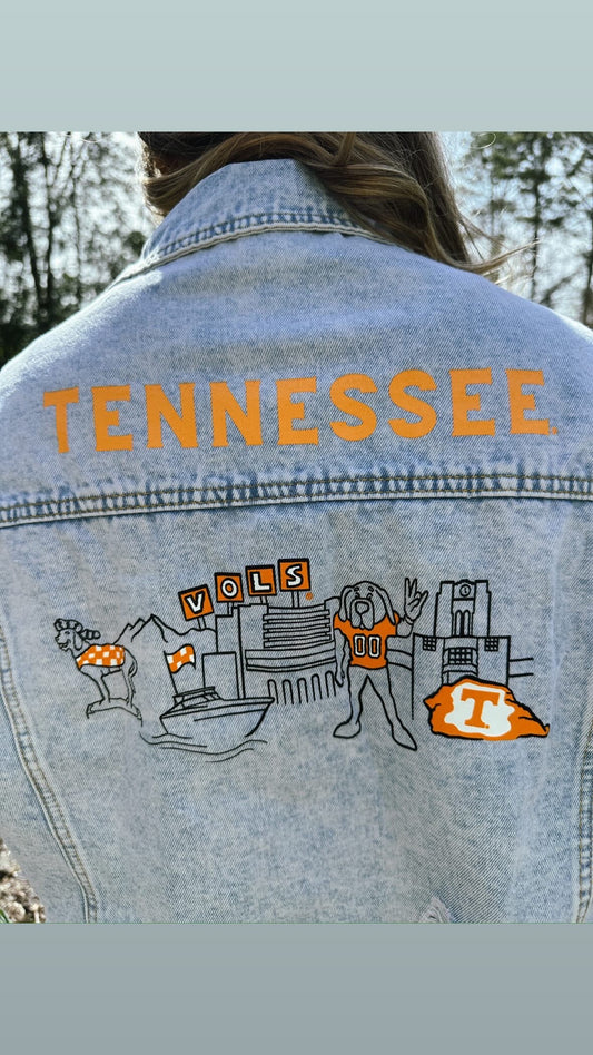 Rivalry Runway Tennessee Skyline Cropped Denim Jacket