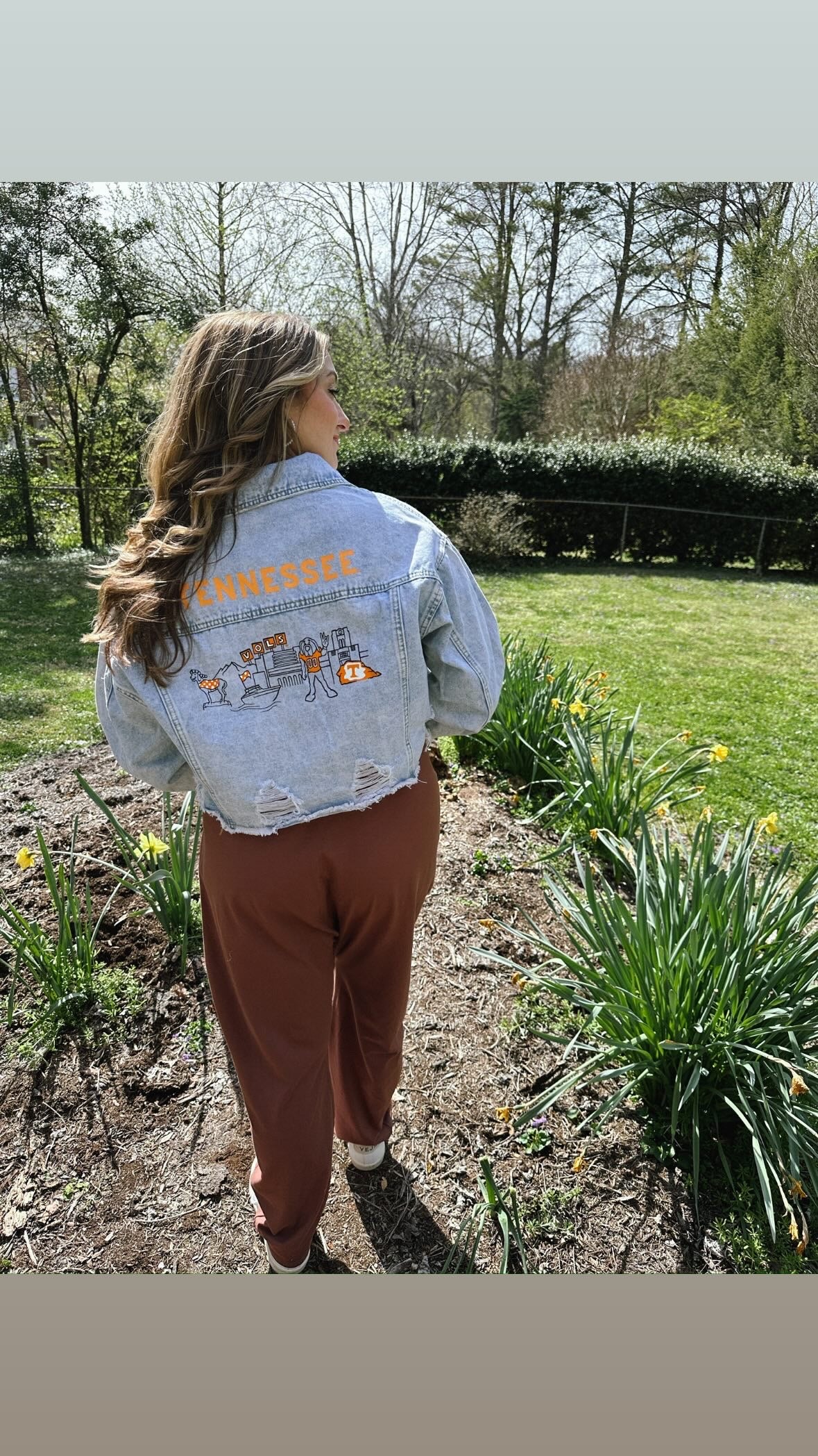 Rivalry Runway Tennessee Skyline Cropped Denim Jacket