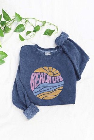 Beach Life Vintage Graphic Sweatshirt