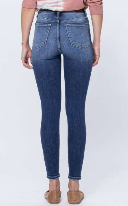 Judy Blue Hi Rise Button Fly Skinny Jeans